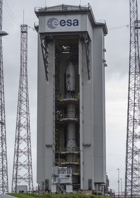 Vega rocket in the mobile portal ready for launch