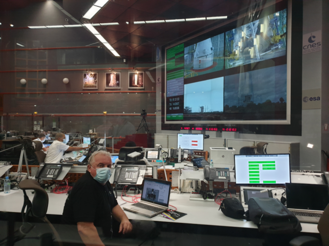 Prof. dr. Tomaž Rodič during the preparations for the Vega VV16 launch in Jupiter 2 control center.